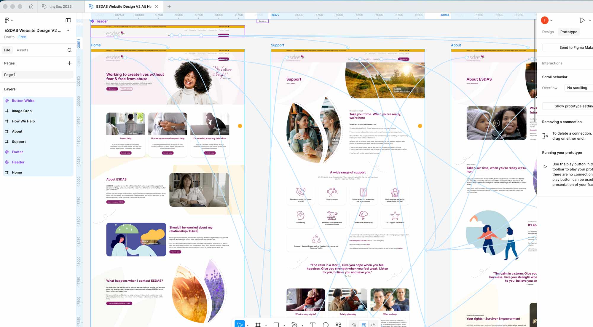 ESDAS Figma design screens